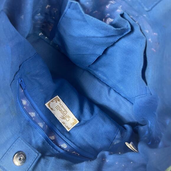 Cappelli Straworld Women's Handbag Tote Beaded Multicolored Wooden Button - Picture 10 of 11